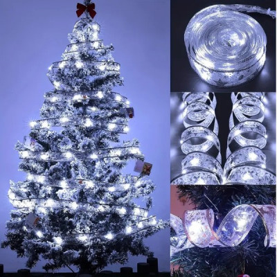 Гірлянда широка у вигляді стрічки 50Led 5 м Christmas Decoration Холодний білий