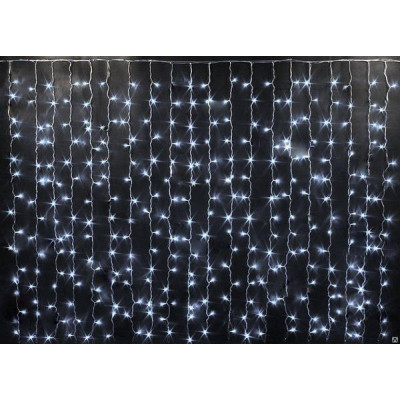 Xmas Гірлянда Водоспад Білий 240 LED (прозорий провід, 2.5*1.5)