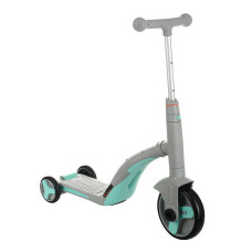 Cамокат-велобіг-велосипед 3 в 1 S 868 Best Scooter, 8 мелодій, колеса PU Сірий