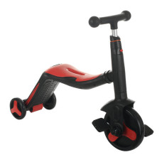 Cамокат-велобіг-велосипед 3 в 1 S 868 Best Scooter, 8 мелодій, колеса PU Червоний