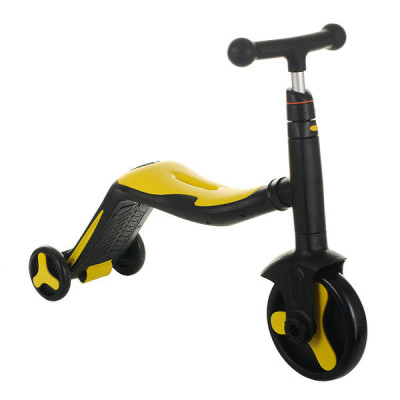 Cамокат-велобіг-велосипед 3 в 1 S 868 Best Scooter, 8 мелодій, колеса PU Жовтий