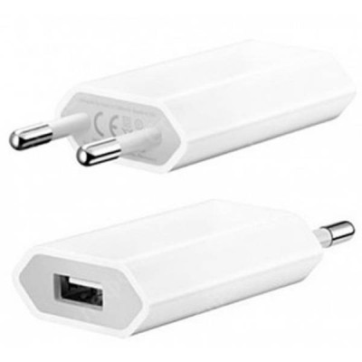 Перехідник адаптер плоский для проводу USB 220v 1A Білий