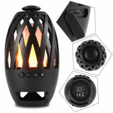 Бездротова портативна Bluetooth стовпчик - нічник Sunroz Flame Atmosphere BTS-596 LED камін Чорний