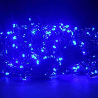 Xmas Нитка 100 LED Синій чорний провід, 8.5 метрів