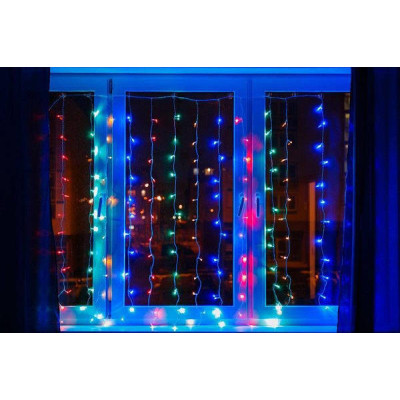 Гірлянда штора 120 LED Мультик 1.5m прозорий провід