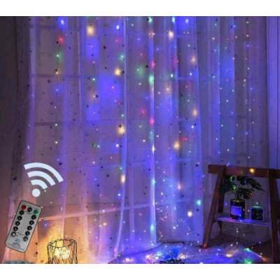 Гірлянда Штора 3*2м МУЛЬТИК з пультом керування CURTAIN LIGHT WITH REMOTE