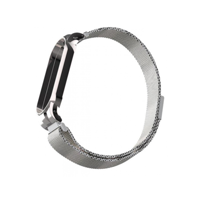 Ремінець Mi Band 5 та 6 Milanese Loop на магніті Срібло