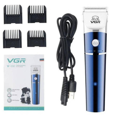Професійна машинка для стрижки тварин VGR V-098 Синя