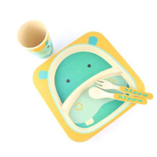 Дитячий бамбуковий посуд Bamboo Kids Set - Бегемот