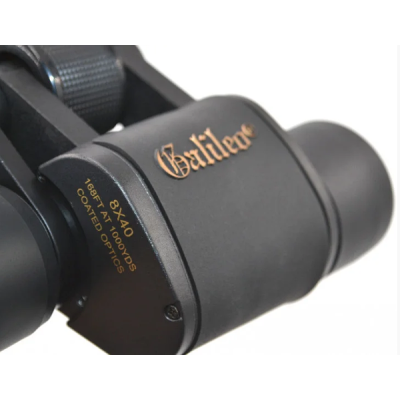 Бінокль компактний оптичний з чохлом 8X40 Galileo W7 Чорний
