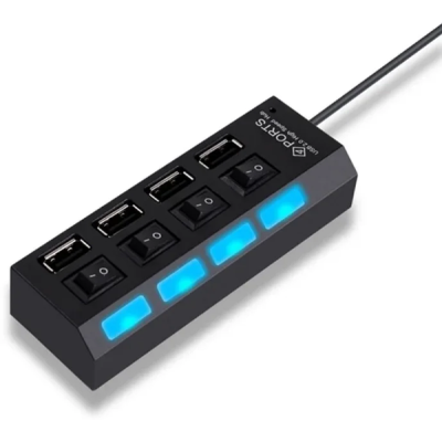 Чотирьох-портовий USB хаб - Hub 4USB Чорний