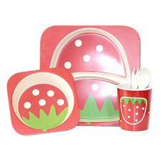 Дитячий бамбуковий посуд Bamboo Kids Set - Полуничка