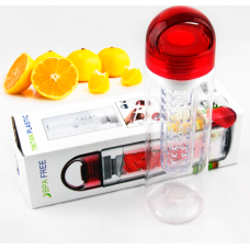 Пляшка для води Fruit Bottle із контейнером для фруктів 800 мл Червона