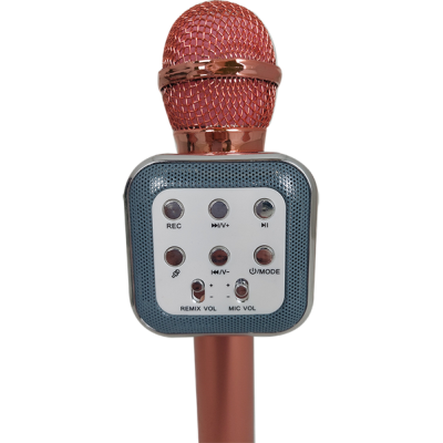 Караоке мікрофон bluetooth WS-1818 Рожеве золото + Чохол