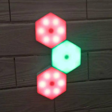 Шестигранний кольоровий сенсорний LED світильник 3 шт.