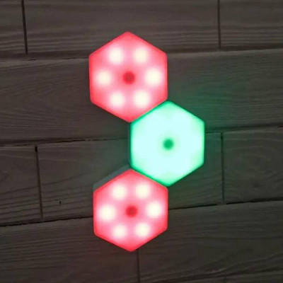 Шестигранний кольоровий сенсорний LED світильник 3 шт.