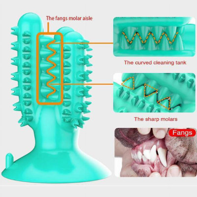 Іграшка для собак Bronzedog PetFun Dental кактус на присосці Бірюзова