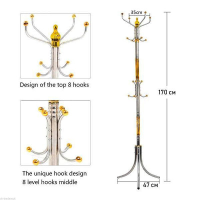 Підлогова вішалка-стійка для одягу Coat Rack Золота