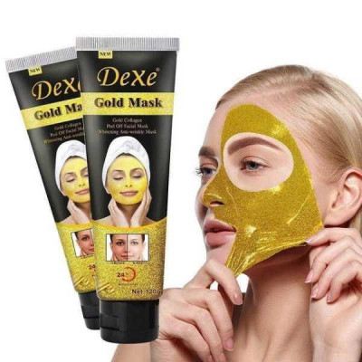 Золота маска-плівка з біозолотом та колагеном для обличчя Dexe Gold Mask