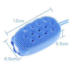 Двостороння масажна мочалка для купання Bath Brush Блакитна