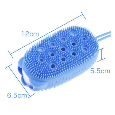 Двостороння масажна мочалка для купання Bath Brush Блакитна