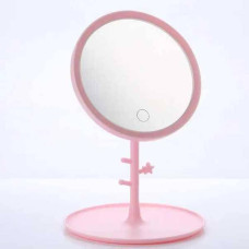 Дзеркало для настільного макіяжу з підсвічуванням led makeup mirror Рожеве