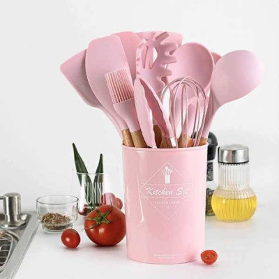 Набір кухонного приладдя 12 предметів Kitchen Set Рожевий