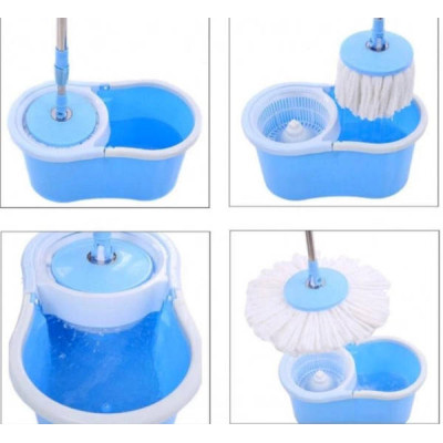 Комплект для прибирання відро та швабра з віджимом EasyMop 10л Синій