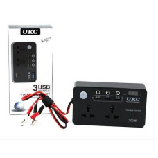 Перетворювач із захистом від перевантажень UKC AC/DC 200W 12V LCD + USB;