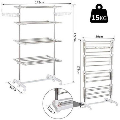 Сушарка для білизни Garment rack with wheels № K12-120 Чорна