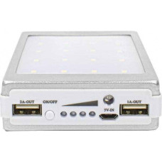 Power bank metal+led solar 50000mah срібло