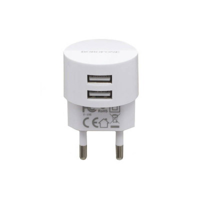 Адаптер BA23A 2USB Borofone Білий