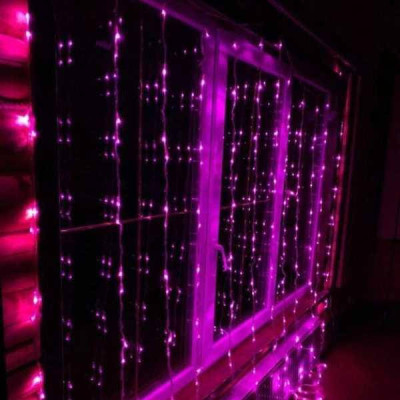 Гірлянда штора прозорий провід 3*1,5м 120LED