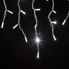 Гірлянда вулична бахрома прозорий провід 120LED 5м Біла