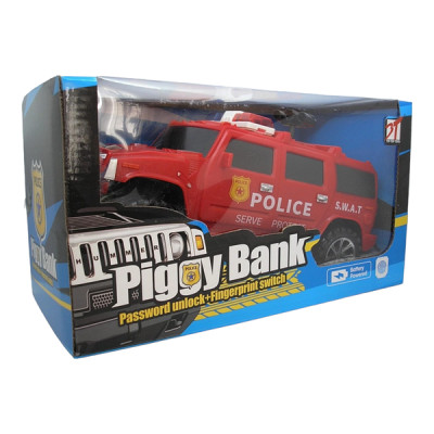 Машинка скарбничка з кодовим замком та відбитком Piggy Bank Police Червона