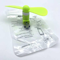 Міні-вентилятор портативний USB + micro USB Зелений