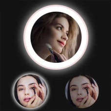 Дзеркало кругле з LED підсвічуванням Portable Rechargeable Біле