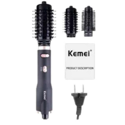 Фен-щітка для укладання волосся Kemei 2 насадки 1000W KM-8022 Сірий