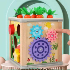 Куб логічний дерев'яний Літній сад Montessori Toy Play Kits