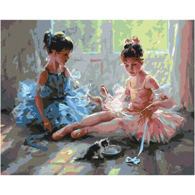 Картина за номерами Балерини з кошеням BS51984
