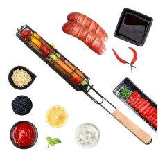 Сітка гриль для овочів із дерев'яною ручкою Kebab Seekh Holder