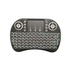Бездротова клавіатура з тачпадом wireless MWK08 (I8) Чорна з підсвічуванням