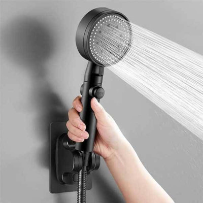 Насадка для душу високого тиску 4 режими з кнопкою включення Shower Чорна