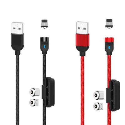 Кабель з магнітами для заряджання телефону XO NB128 3в1 magnetic cable Червоний
