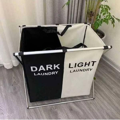 Кошик для білизни розкладний з 2 відсіками Laundry Basket