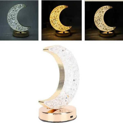 Лампа-нічник кристальний Півмісяць Creative Table Lamp 3 режими