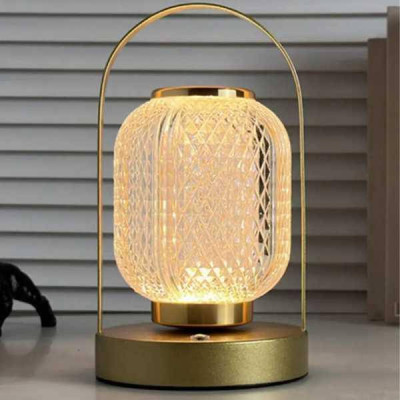 Настільний нічник металевий на батарейках LED D24 Gold