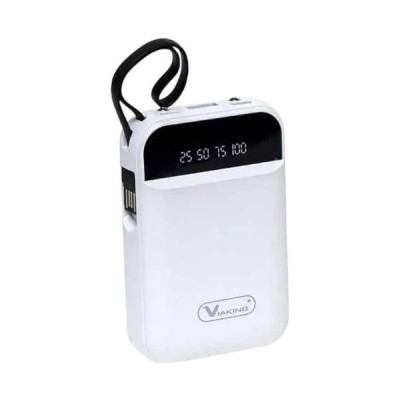 Power bank 50000mAh з проводами 3в1 Viaking N11 Білий