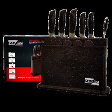 Набір ножів з обробними дошками + ножиці Zepline ZP-043 Чорний