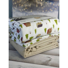 Постільна білизна Cotton collection Cabin in the woods Фланель Бавовна Полуторний розмір